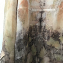 eco printed silk shirt with long sleeves