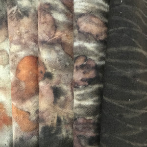 eco printed vintage wool fabric