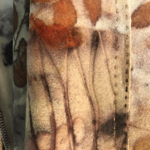 eco printed hand stitched wool coat