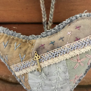 eco dyed hand stitched bird hanger