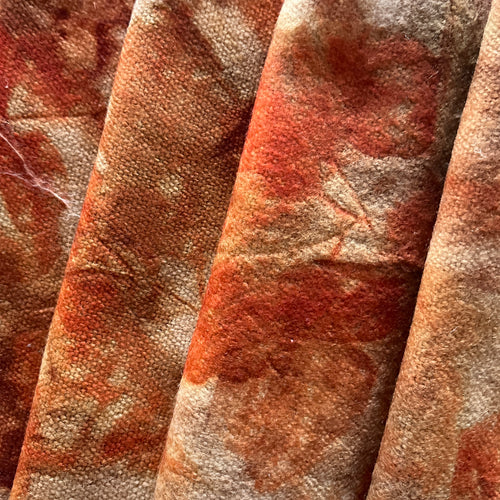eco printed vintage wool fabric