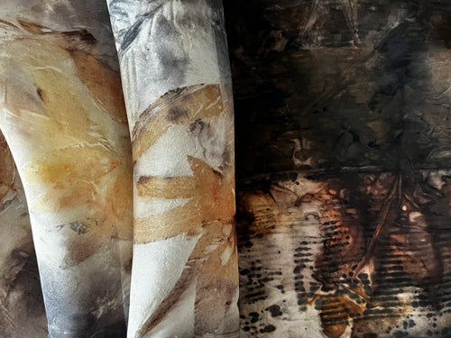 eco printed vintage silk organza