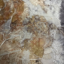 eco printed vintage silk fabric