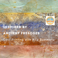 inspired by ancient frescoes - gelli printing with earth pigments