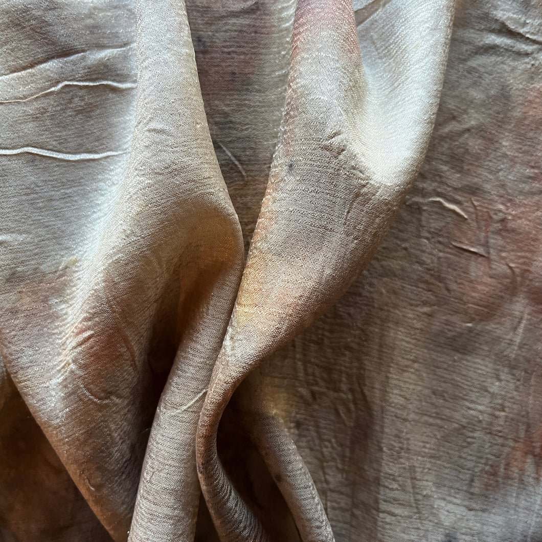 eco printed vintage silk fabric