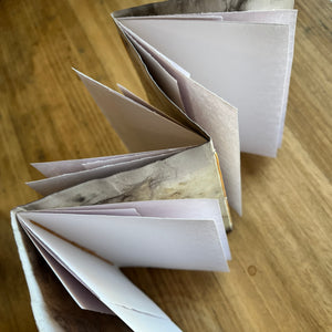 ecoprinted accordion book/journal - bird