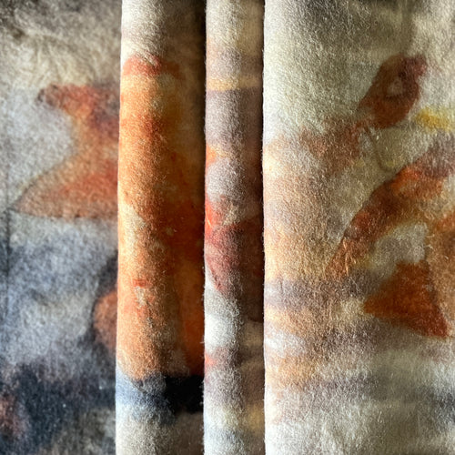 eco printed vintage wool fabric