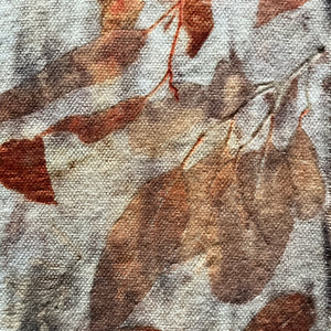 eco printed vintage wool fabric
