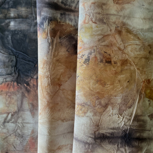 eco printed vintage silk organza