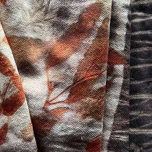 eco printed vintage wool fabric