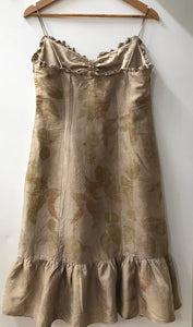 eco printed crushed silk dress