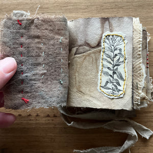 ecoprinted mini art journal - grow