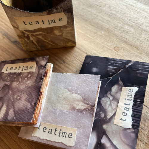 ecoprinted mini book set - teatime