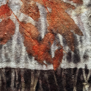 eco printed vintage wool fabric