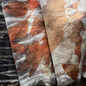 eco printed vintage wool fabric