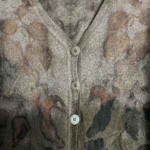 eco printed lambswool cardigan