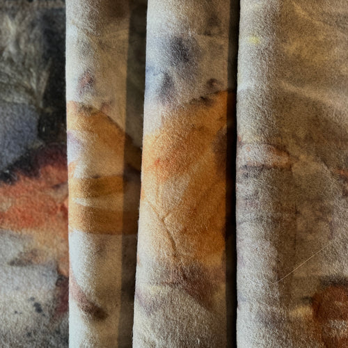 eco printed vintage wool fabric