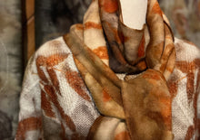eco printed vintage wool scarf or fabric
