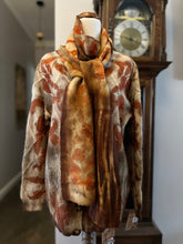 eco printed vintage wool scarf or fabric