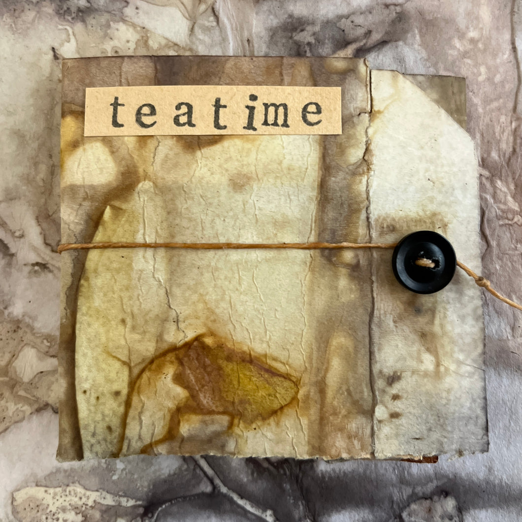 ecoprinted mini book - teatime