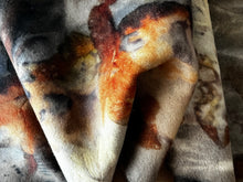 eco printed vintage wool fabric