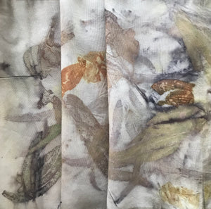 eco printed vintage silk fabric