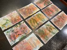 inspired by medieval wall paintings - gelli printing with earth pigments