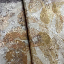 eco printed vintage silk fabric