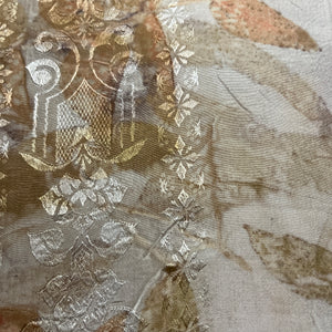 eco printed vintage silk fabric