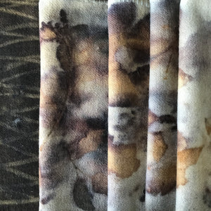 eco printed vintage wool fabric