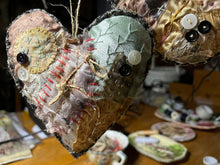 ‘tattered’ bird or heart hanger