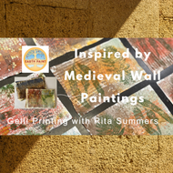 inspired by medieval wall paintings - gelli printing with earth pigments