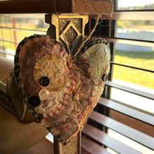 ‘tattered’ bird or heart hanger