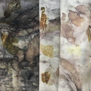 eco printed vintage silk fabric