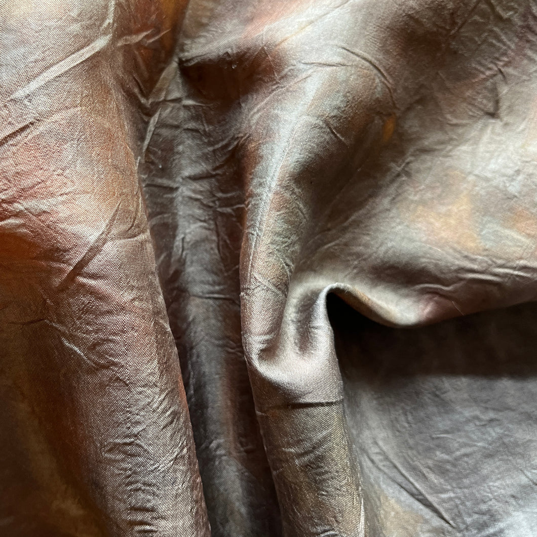 eco printed vintage silk fabric