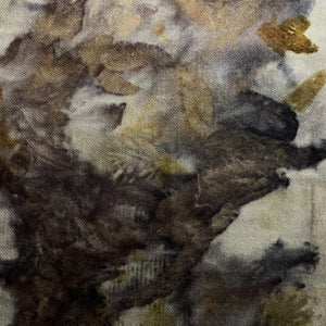 eco printed vintage wool fabric