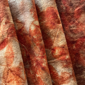 eco printed vintage wool fabric