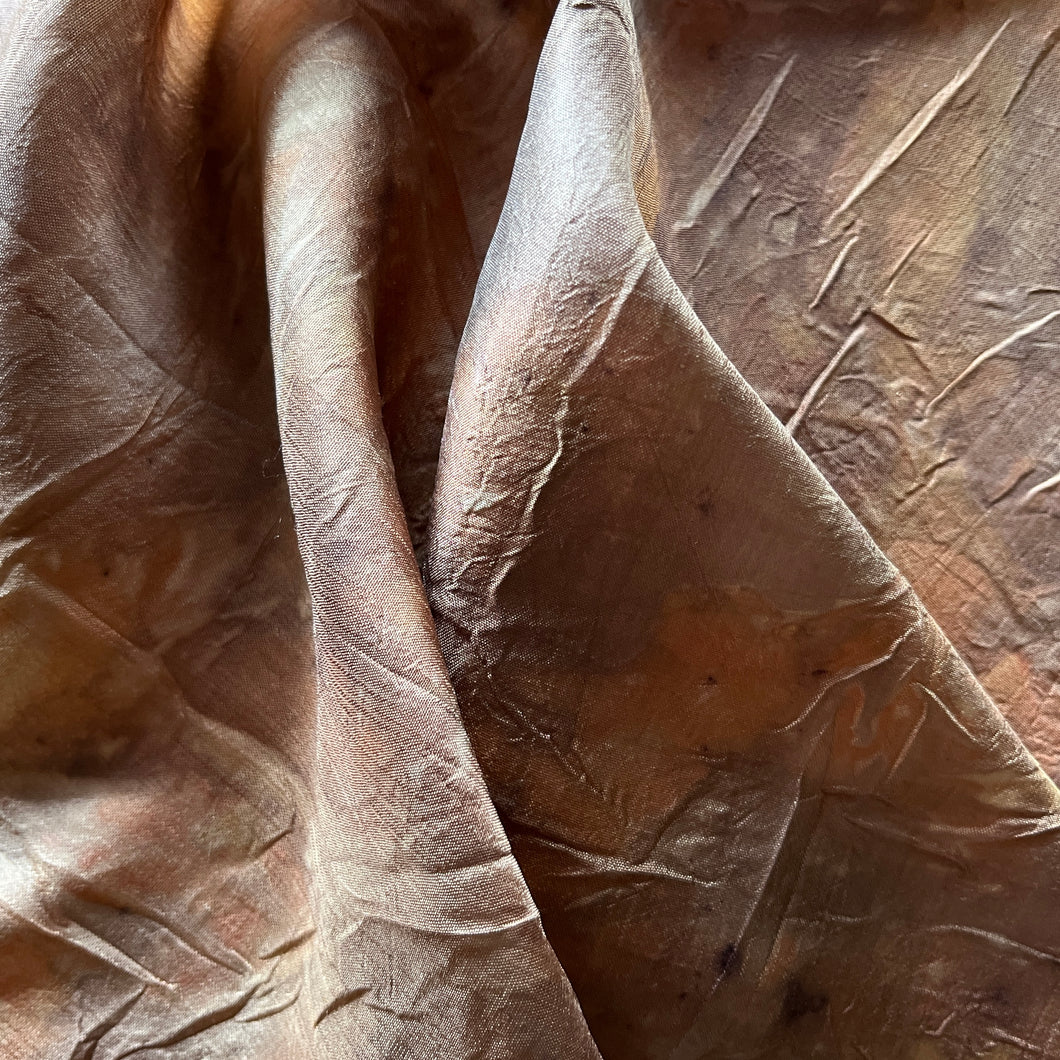 eco printed vintage silk fabric