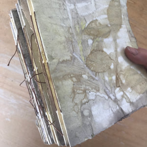 ecoprinted accordion book/journal - twig