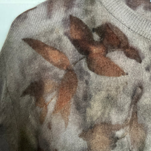 eco printed angora cardigan