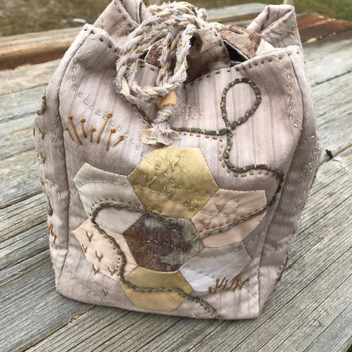hand stitched rice bag
