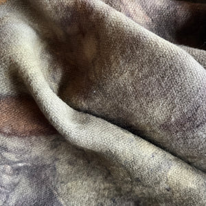 eco printed vintage wool fabric