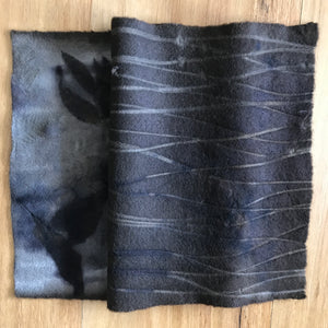 eco printed vintage wool fabric