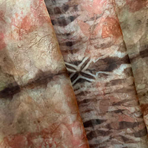 eco printed vintage silk organza