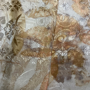eco printed vintage silk fabric