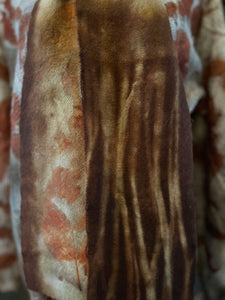 eco printed vintage wool scarf or fabric