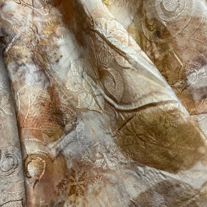 eco printed vintage silk fabric