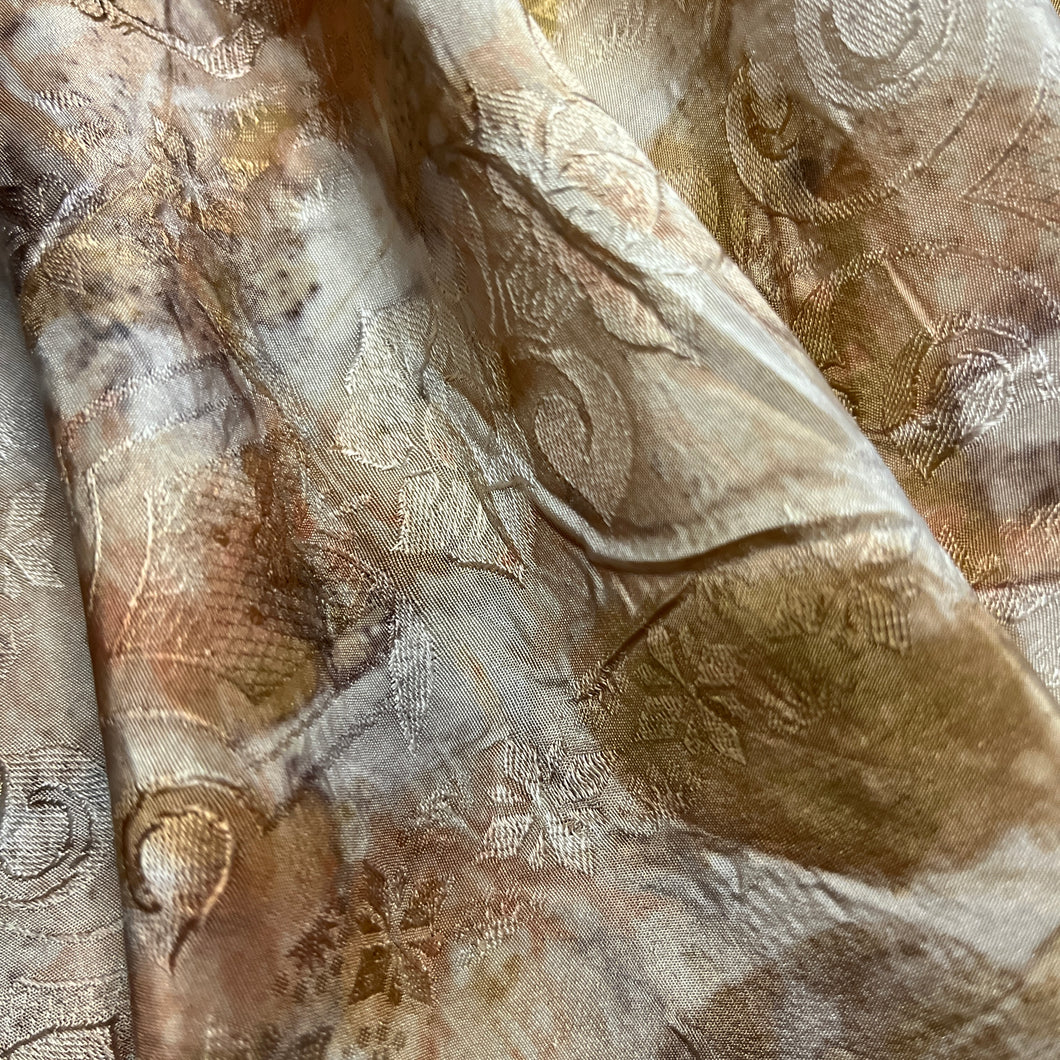 eco printed vintage silk fabric