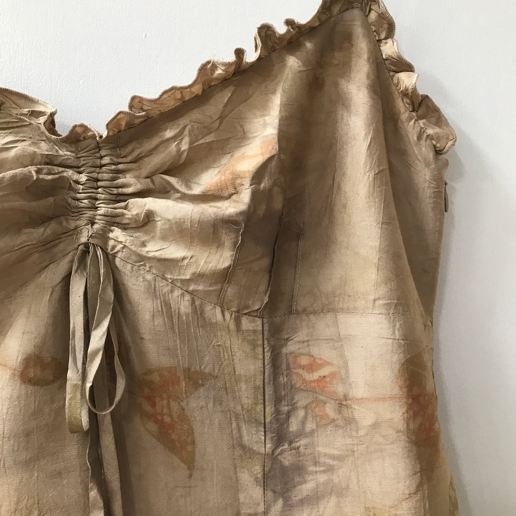 eco printed crushed silk dress
