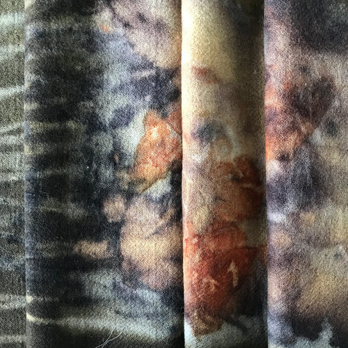 eco printed vintage wool fabric